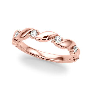 Twisting Wedding Band – Lab Diamond Wedding Band in 18K Gold | Just Brilliant – side view