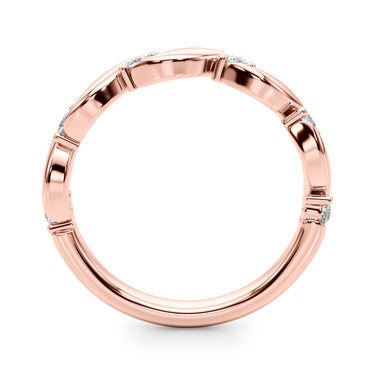Twisting Wedding Band – Lab Diamond Wedding Band in 18K Gold | Just Brilliant – angle view