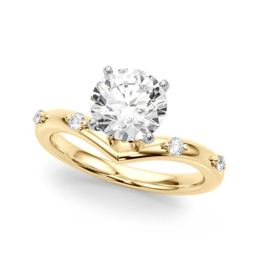 Chevron Engagement Ring – Lab Diamond Engagement Ring in 18K Gold | Just Brilliant – side view