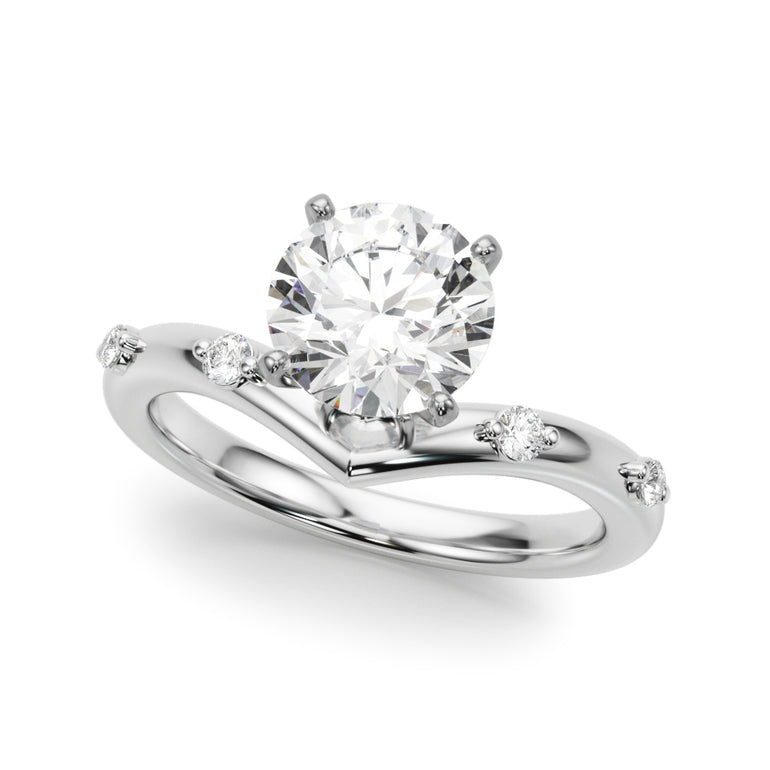 Chevron Engagement Ring – Radiant Lab Diamond Engagement Ring in 18K Gold | Just Brilliant