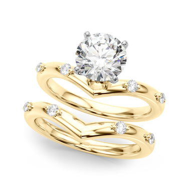 Chevron Engagement Ring – Lab Diamond Engagement Ring in 18K Gold | Just Brilliant – view 7