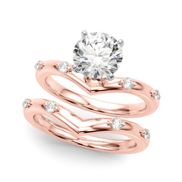 Chevron Engagement Ring – Lab Diamond Engagement Ring in 18K Gold | Just Brilliant – view 11