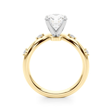 Chevron Engagement Ring – Lab Diamond Engagement Ring in 18K Gold | Just Brilliant – angle view
