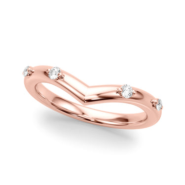 Chevron Wedding Band – Lab Diamond Wedding Band in 18K Gold | Just Brilliant – side view