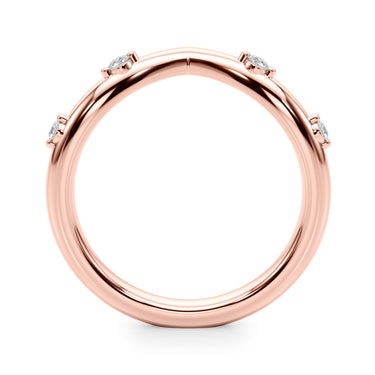 Chevron Wedding Band – Lab Diamond Wedding Band in 18K Gold | Just Brilliant – angle view