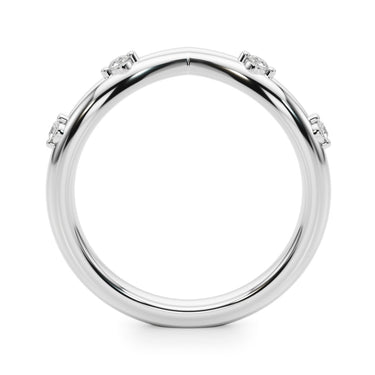 Chevron Wedding Band – Lab Diamond Wedding Band in 18K Gold | Just Brilliant – detail view