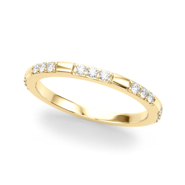 Contemporary Wedding Band – Lab Diamond Wedding Band in 18K Gold | Just Brilliant – close-up view