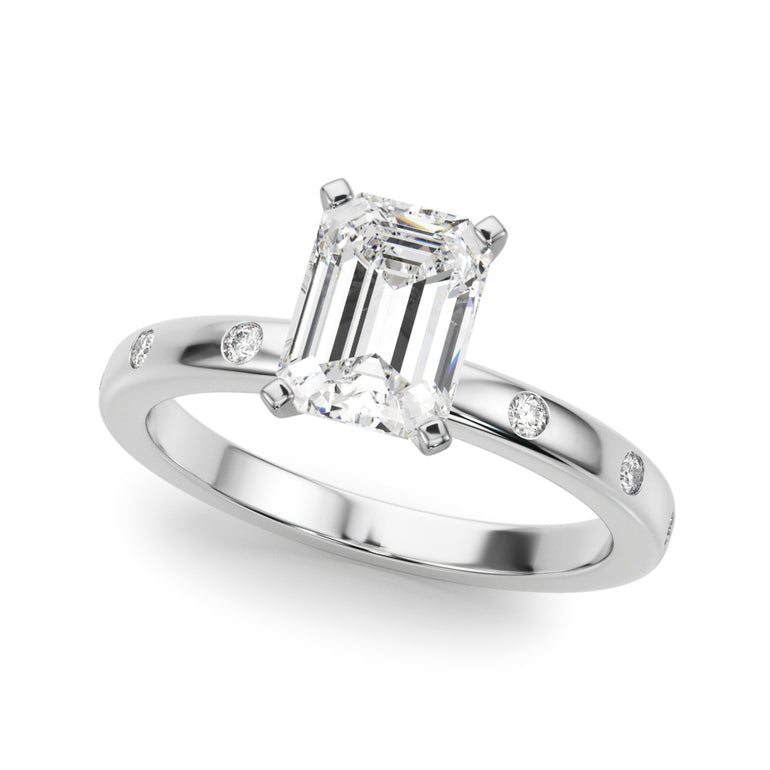 Contemporary Burnish Engagement Ring – Radiant Lab Diamond Engagement Ring in 18K Gold | Just Brilliant