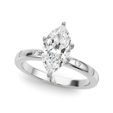 Contemporary Burnish Engagement Ring – Lab Diamond Engagement Ring in 18K Gold | Just Brilliant – detail view