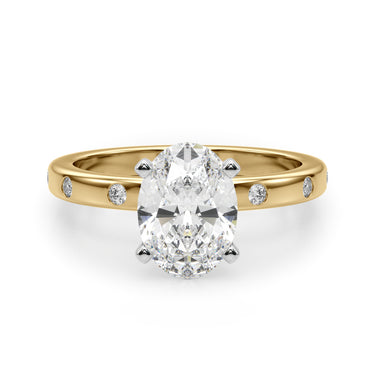 Contemporary Burnish Engagement Ring – Lab Diamond Engagement Ring in 18K Gold | Just Brilliant – view 45