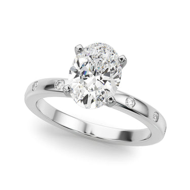 Contemporary Burnish Engagement Ring – Lab Diamond Engagement Ring in 18K Gold | Just Brilliant – close-up view