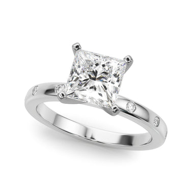 Contemporary Burnish Engagement Ring – Lab Diamond Engagement Ring in 18K Gold | Just Brilliant – angle view