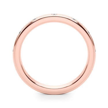 Burnished Wedding Band – Lab Diamond Wedding Band in 18K Gold | Just Brilliant – angle view