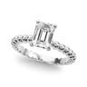 Beaded Solitaire Engagement Ring – Radiant Lab Diamond Engagement Ring in 18K Gold | Just Brilliant