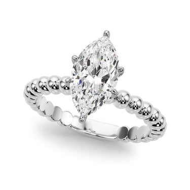 Beaded Solitaire Engagement Ring – Lab Diamond Engagement Ring in 18K Gold | Just Brilliant – detail view