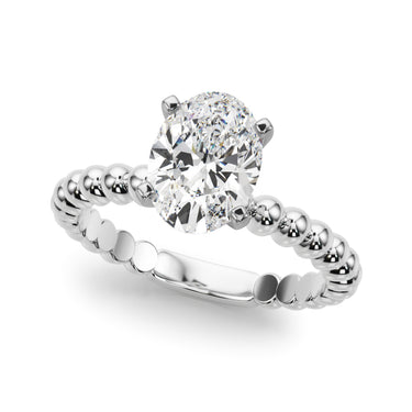 Beaded Solitaire Engagement Ring – Lab Diamond Engagement Ring in 18K Gold | Just Brilliant – close-up view
