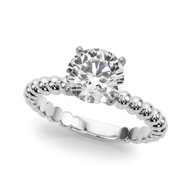 Beaded Solitaire Engagement Ring – Lab Diamond Engagement Ring in 18K Gold | Just Brilliant – side view