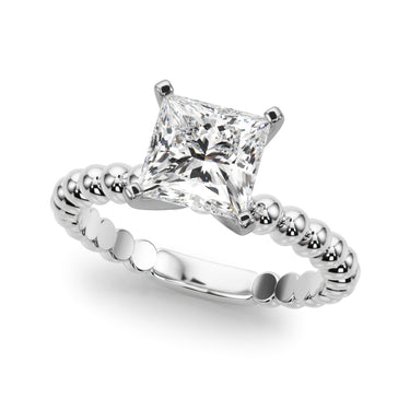 Beaded Solitaire Engagement Ring – Lab Diamond Engagement Ring in 18K Gold | Just Brilliant – angle view