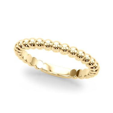 Beaded Wedding Band – Lab Diamond Wedding Band in 18K Gold | Just Brilliant – close-up view