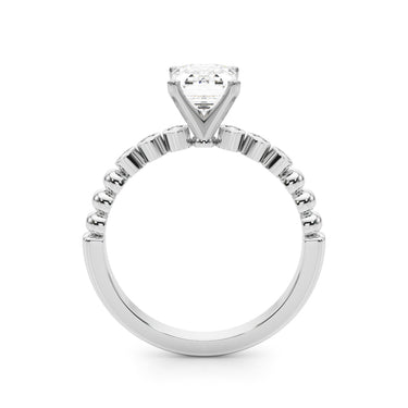 Beaded & Bezel Set Engagement Ring – Lab Diamond Engagement Ring in 18K Gold | Just Brilliant – angle view
