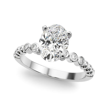 Beaded & Bezel Set Engagement Ring – Lab Diamond Engagement Ring in 18K Gold | Just Brilliant – detail view