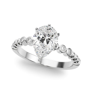 Beaded & Bezel Set Engagement Ring – Lab Diamond Engagement Ring in 18K Gold | Just Brilliant – close-up view