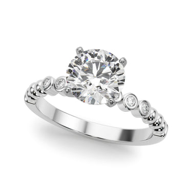 Beaded & Bezel Set Engagement Ring – Lab Diamond Engagement Ring in 18K Gold | Just Brilliant – lifestyle view