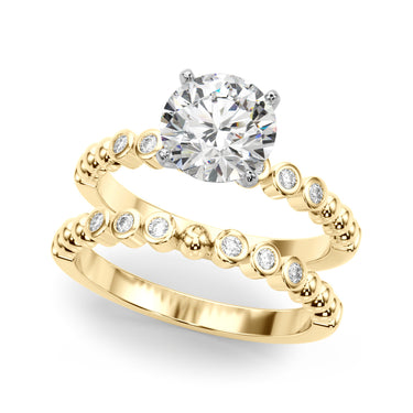 Beaded & Bezel Set Engagement Ring – Lab Diamond Engagement Ring in 18K Gold | Just Brilliant – view 34