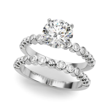 Beaded & Bezel Set Engagement Ring – Lab Diamond Engagement Ring in 18K Gold | Just Brilliant – view 14