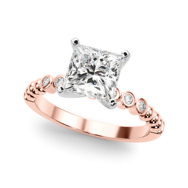 Beaded & Bezel Set Engagement Ring – Lab Diamond Engagement Ring in 18K Gold | Just Brilliant – view 45