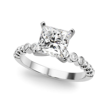 Beaded & Bezel Set Engagement Ring – Lab Diamond Engagement Ring in 18K Gold | Just Brilliant – side view