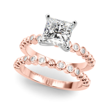 Beaded & Bezel Set Engagement Ring – Lab Diamond Engagement Ring in 18K Gold | Just Brilliant – view 55