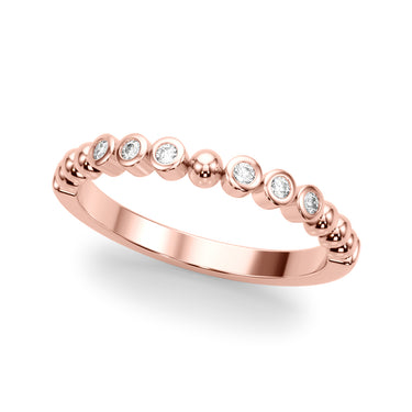 Beaded & Bezel Set Wedding Band – Lab Diamond Wedding Band in 18K Gold | Just Brilliant – side view