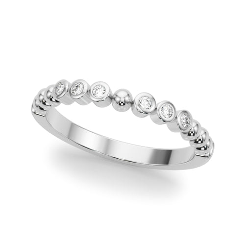 Beaded & Bezel Set Wedding Band
