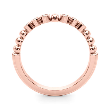 Beaded & Bezel Set Wedding Band – Lab Diamond Wedding Band in 18K Gold | Just Brilliant – angle view