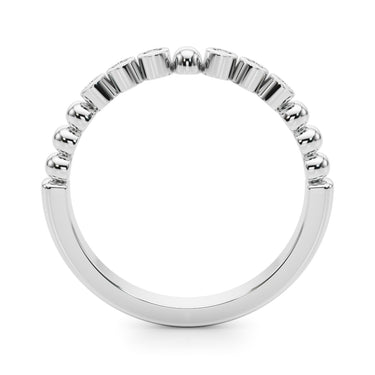 Beaded & Bezel Set Wedding Band – Lab Diamond Wedding Band in 18K Gold | Just Brilliant – detail view