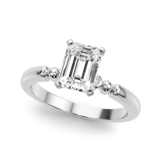 Beaded & Bezel Set Engagement Ring – Radiant Lab Diamond Engagement Ring in 18K Gold | Just Brilliant