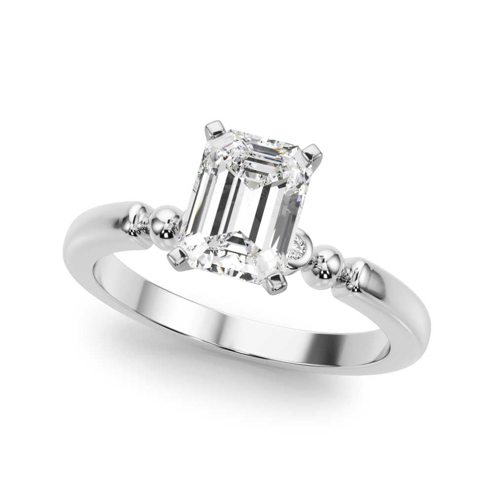 Beaded & Bezel Set Engagement Ring – Radiant Lab Diamond Engagement Ring in 18K Gold | Just Brilliant