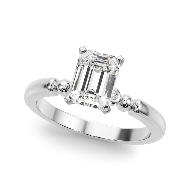 Beaded & Bezel Set Engagement Ring – Radiant Lab Diamond Engagement Ring in 18K Gold | Just Brilliant