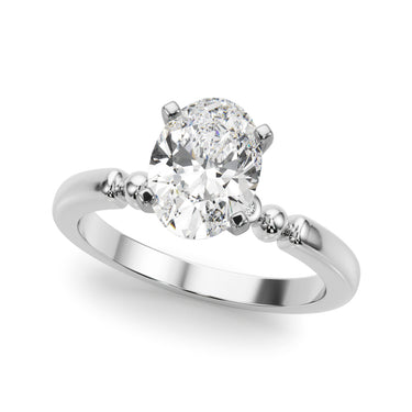 Beaded & Bezel Set Engagement Ring – Lab Diamond Engagement Ring in 18K Gold | Just Brilliant – close-up view