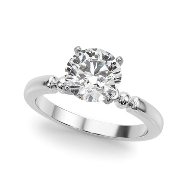 Beaded & Bezel Set Engagement Ring – Lab Diamond Engagement Ring in 18K Gold | Just Brilliant – side view