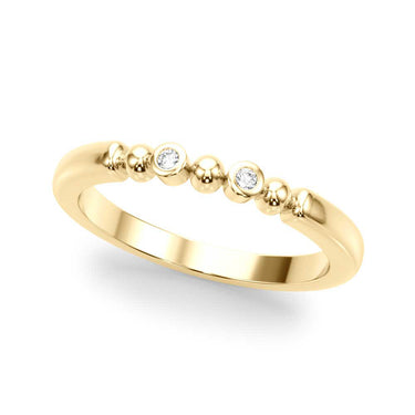 Beaded & Bezel Set Wedding Band – Lab Diamond Wedding Band in 18K Gold | Just Brilliant – close-up view