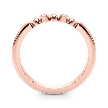 Beaded & Bezel Set Wedding Band – Lab Diamond Wedding Band in 18K Gold | Just Brilliant – angle view