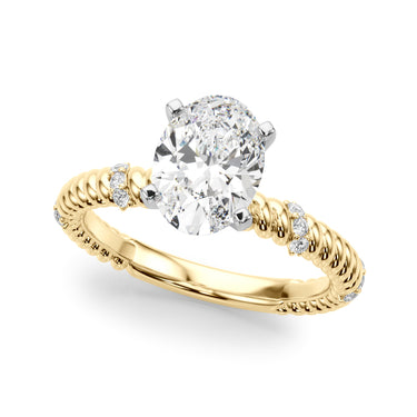 Twisting Diamond Accented Engagement Ring – Lab Diamond Engagement Ring in 18K Gold | Just Brilliant – view 17