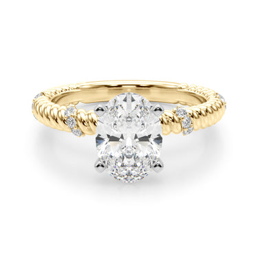 Twisting Diamond Accented Engagement Ring – Lab Diamond Engagement Ring in 18K Gold | Just Brilliant – view 29