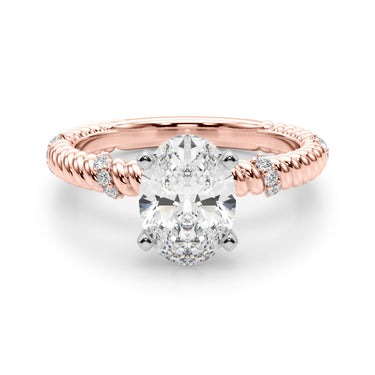 Twisting Diamond Accented Engagement Ring – Lab Diamond Engagement Ring in 18K Gold | Just Brilliant – view 45