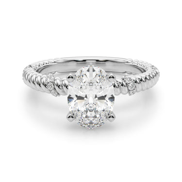 Twisting Diamond Accented Engagement Ring – Lab Diamond Engagement Ring in 18K Gold | Just Brilliant – view 13