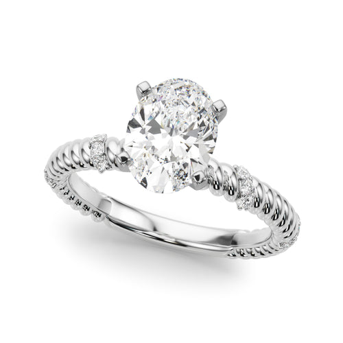 Twisting Diamond Accented Engagement Ring
