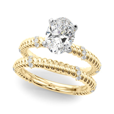 Twisting Diamond Accented Engagement Ring – Lab Diamond Engagement Ring in 18K Gold | Just Brilliant – view 25