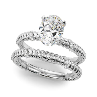 Twisting Diamond Accented Engagement Ring – Lab Diamond Engagement Ring in 18K Gold | Just Brilliant – view 9